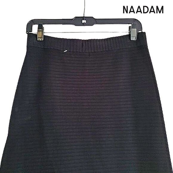 NAADAM NEW Asymmetrical Silk/Cashmere Rib Slit Midi Knit Skirt M - Picture 10 of 12